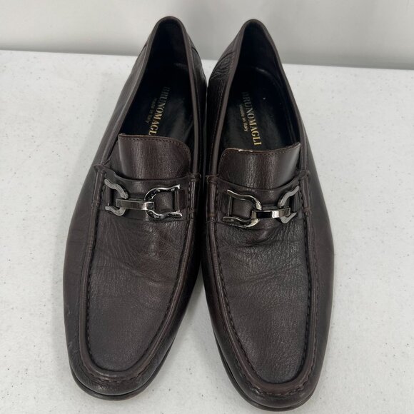 Bruno Magli 10.5M Brown Leather Bit Loafers - Picture 7 of 13